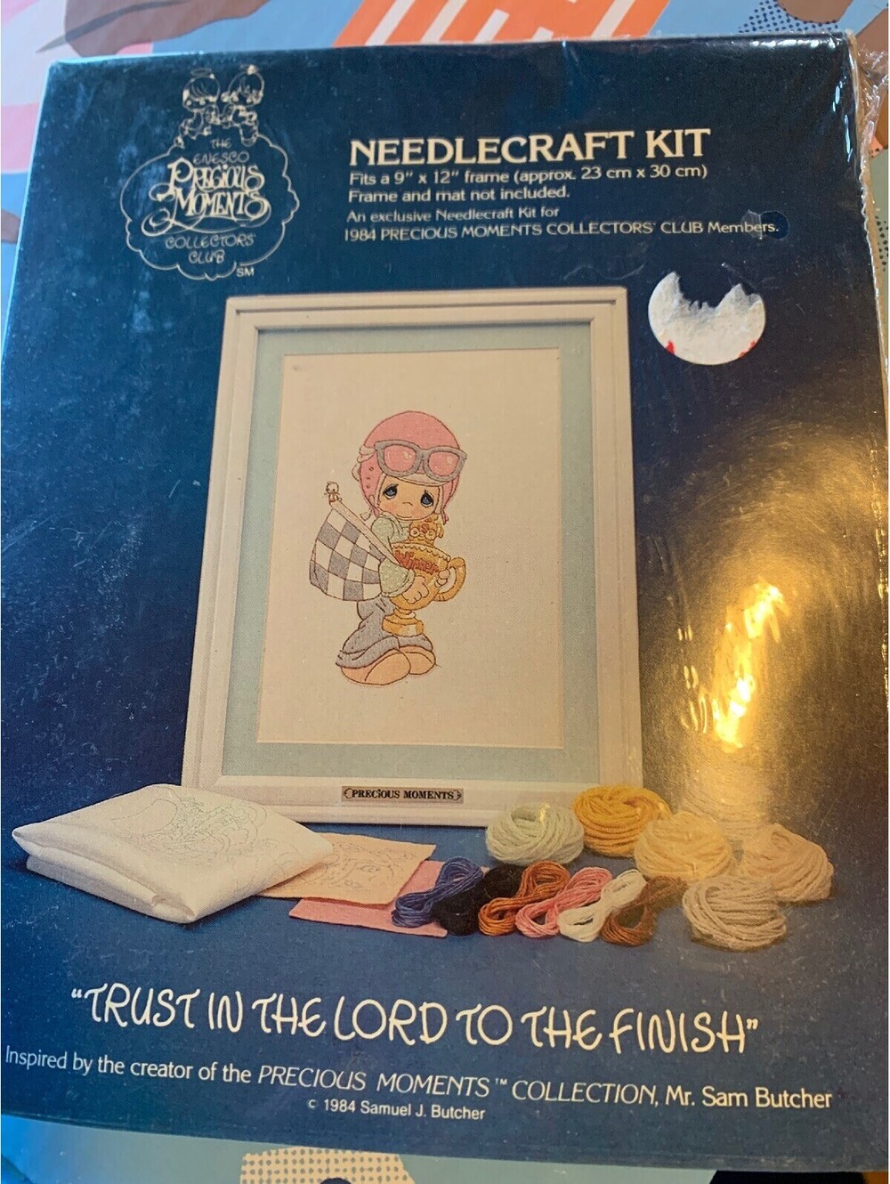 Needlecraft Kit Precious Moments Trust in the Lord 9x12 Inch Vtg 1984